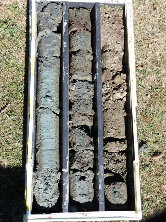 The core sequence extracted in the first three meters of depth