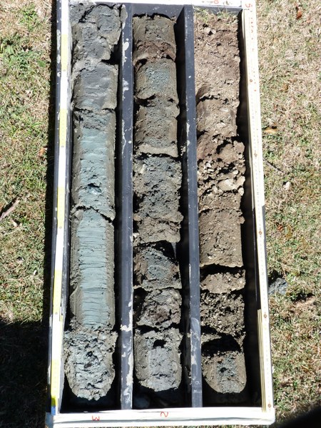 The core sequence extracted in the first three meters of depth