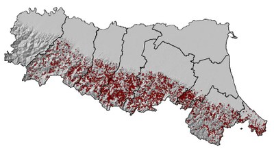 Location of reported landslides recorded in the catalogue up to 2005 