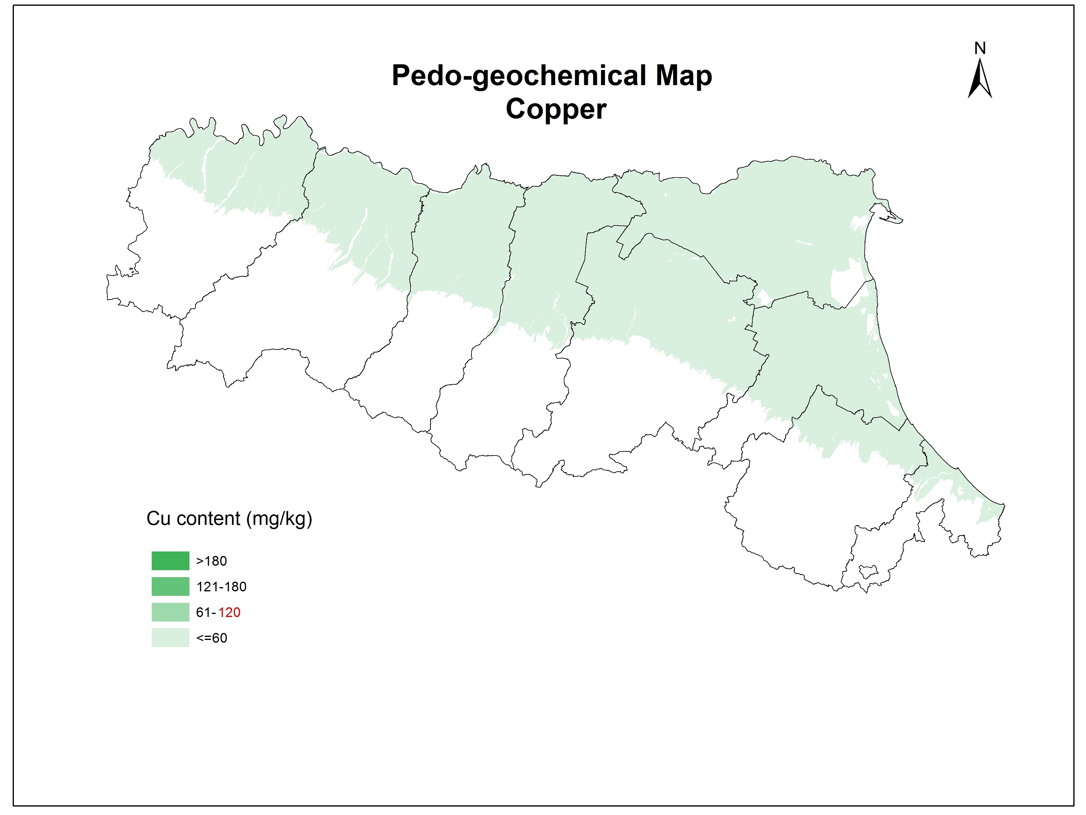 Pedogeochemical map Copper