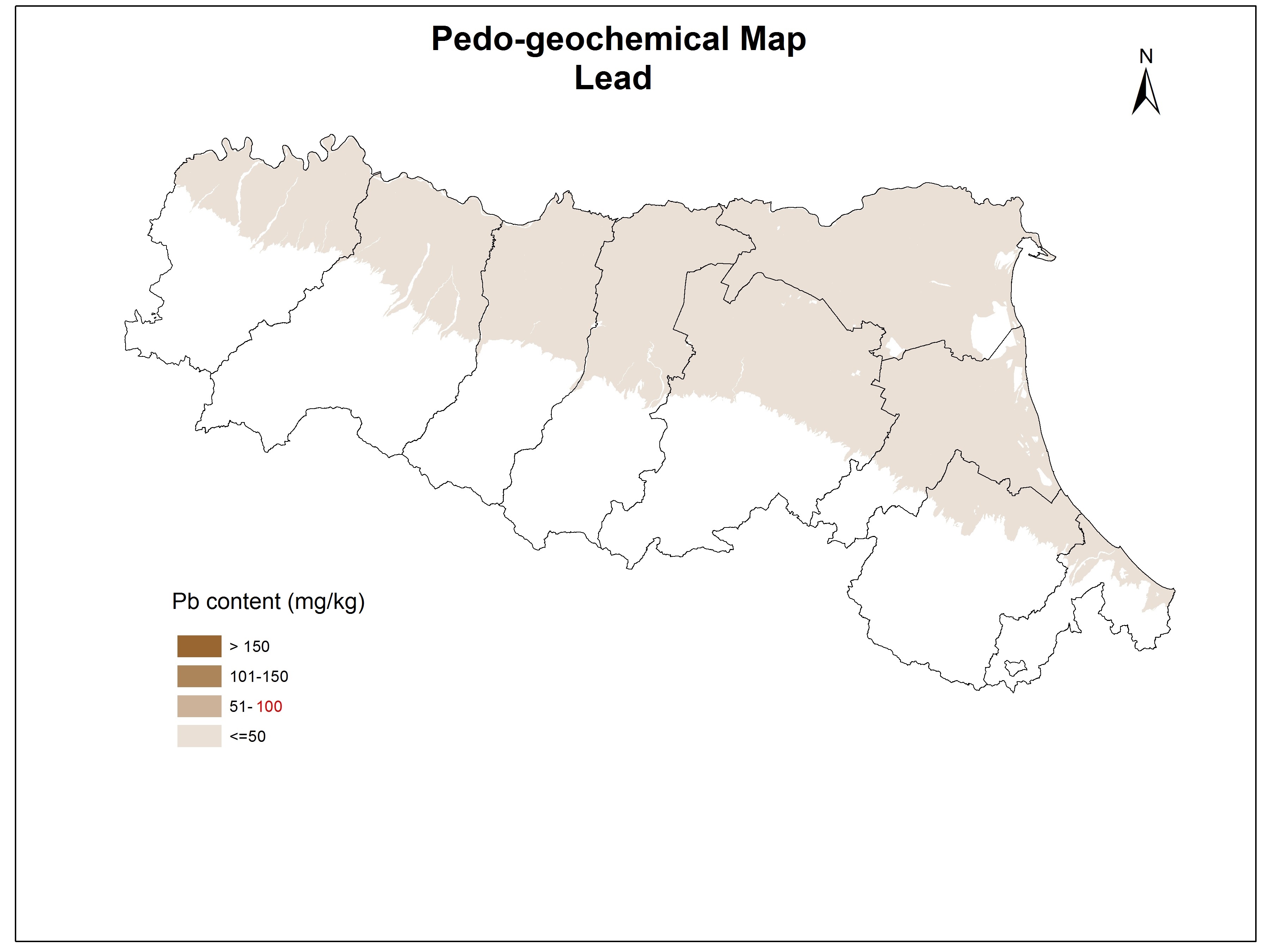 Pedogeochemical map Pb