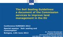 Thomas Strassburger - Special session Soil: sealing and consumption, 7°EUREGEO 2012 