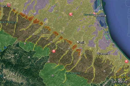 I suoli dell'Emilia-Romagna su Google Earth