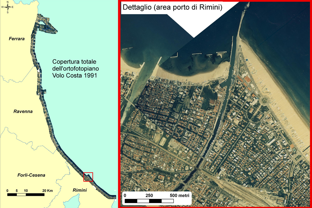 Il rilievo, realizzato nell’ambito della seconda campagna di monitoraggio della linea di riva regionale, è stato eseguito lungo la costa Adriatica dalla CGR. La quota media di volo è di 1.500 metri ed i fotogrammi originali cartacei (scala media 1:10.000) sono conservati presso ARPA-RER Direzione Tecnica.