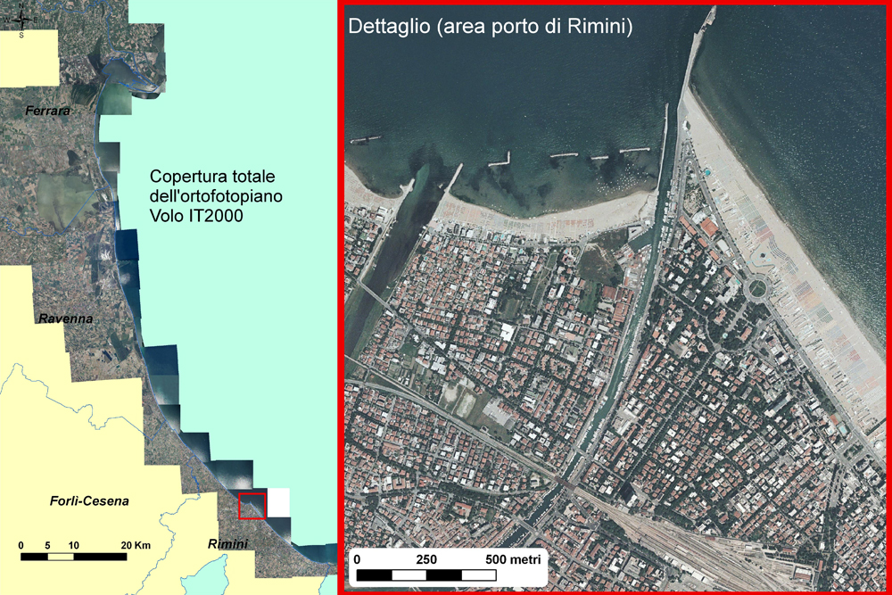 Il Volo IT2000 il risultato del raddrizzamento differenziale di immagini a colori digitalizzate, georeferenziate nel sistema geodetico-cartografico nazionale e geometrizzate sulla base di uno specifico modello digitale del terreno con griglia regolare di 40 metri in coordinate terreno e precisione di 5 metri. 