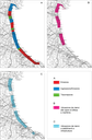 Carte di sintesi degli impatti storicamente ricorrenti nei vari tratti costieri del litorale emiliano - romagnolo