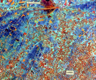Figura 2. Immagine da satellite di un settore di pianura Copyright ESA 1986, distribuzione Eurimage, Telespazio per l'Italia