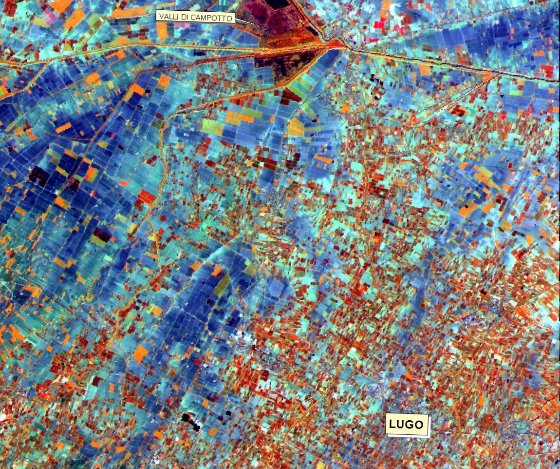 Immagine da satellite di un settore di pianura