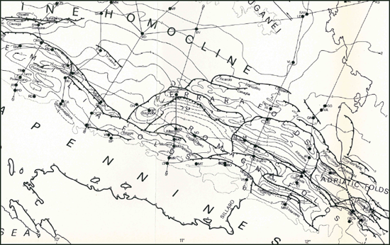 Figura 3 – Schema strutturale della pianura padana
