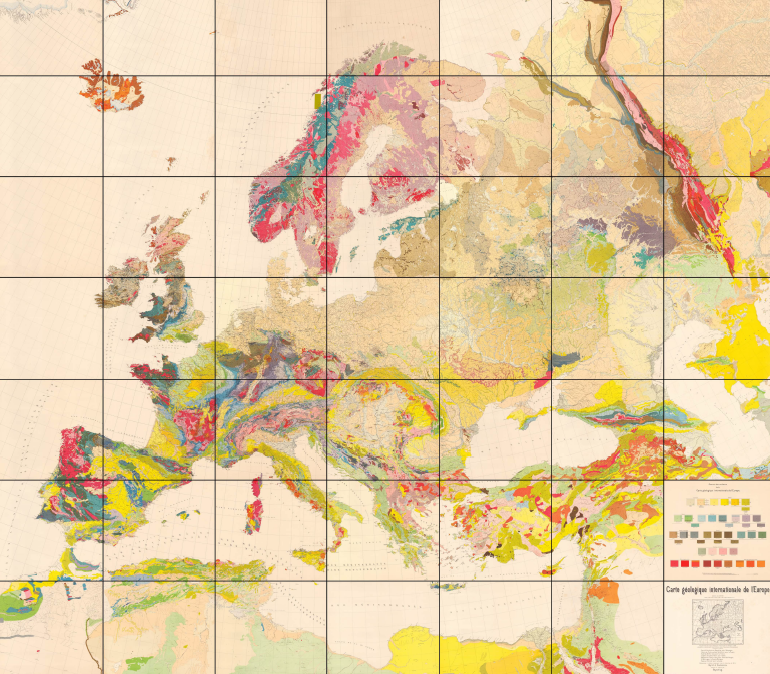 Carta geologica Europa 1881