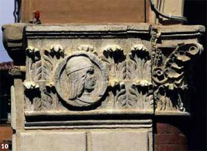 Capitello con effigie di Giovanni II Bentivoglio, Signore di Bologna (calcare, pietra d’istria)