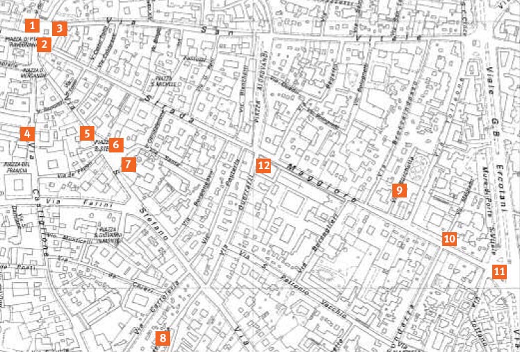 Quartiere di Porta Ravegnana, mappa