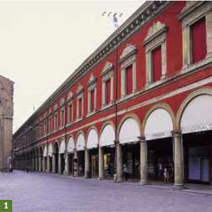 L’Archiginnasio (arenaria, cotto)