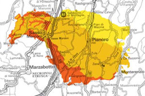 sedimenti, oggi consolidati in rocce a formare gli spettacolari paesaggi modellati nelle arenarie del Contrafforte Pliocenico 