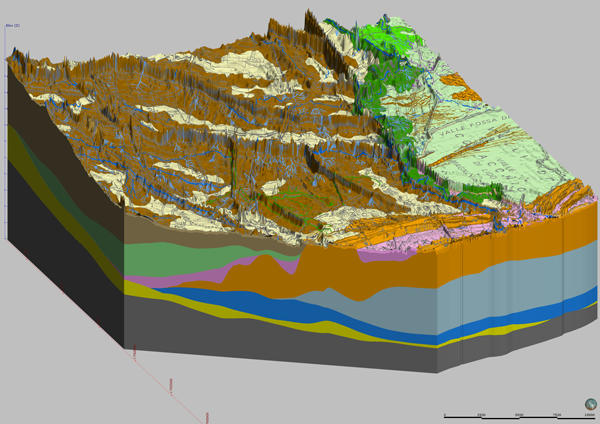 Modello 3D dei depositi olocenici nel settore compreso tra foce Fiumi Uniti e foce Reno