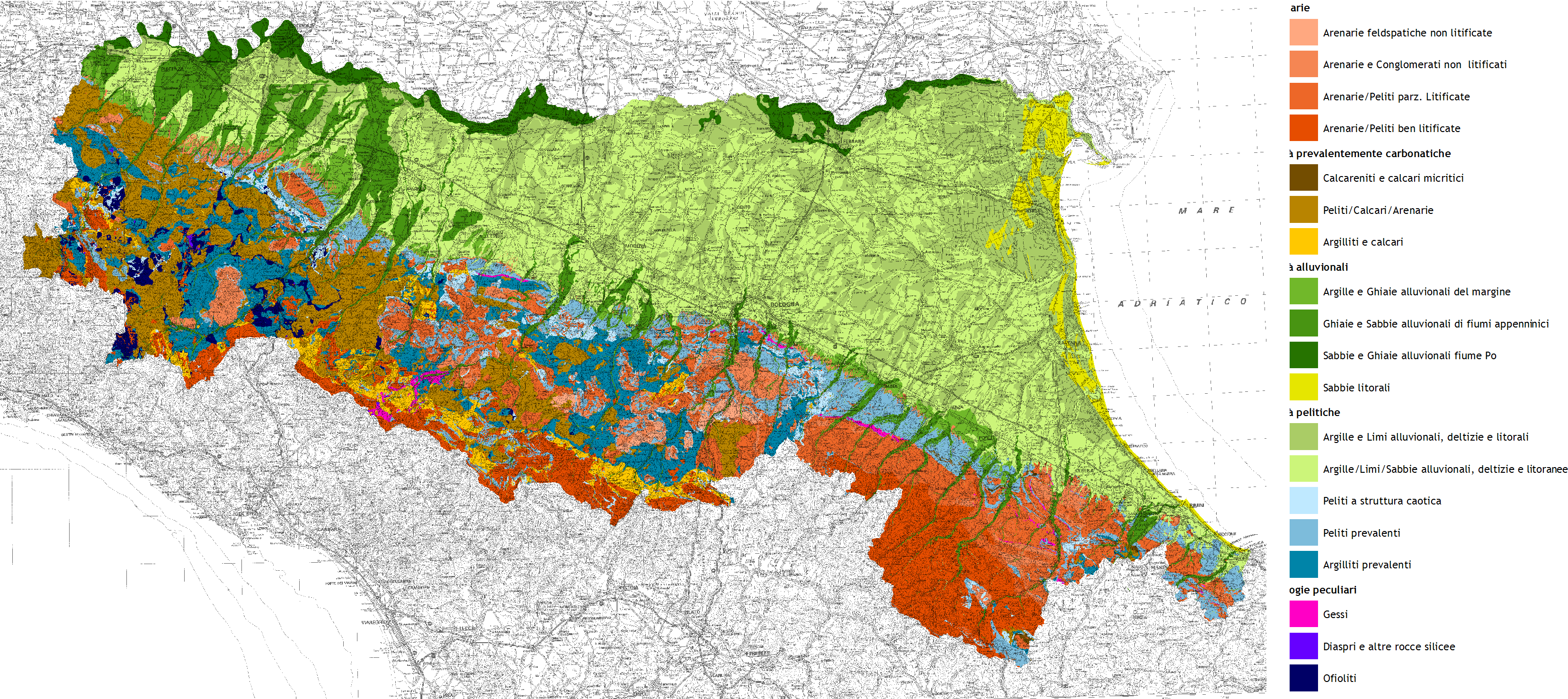 Distribuzione delle litologie