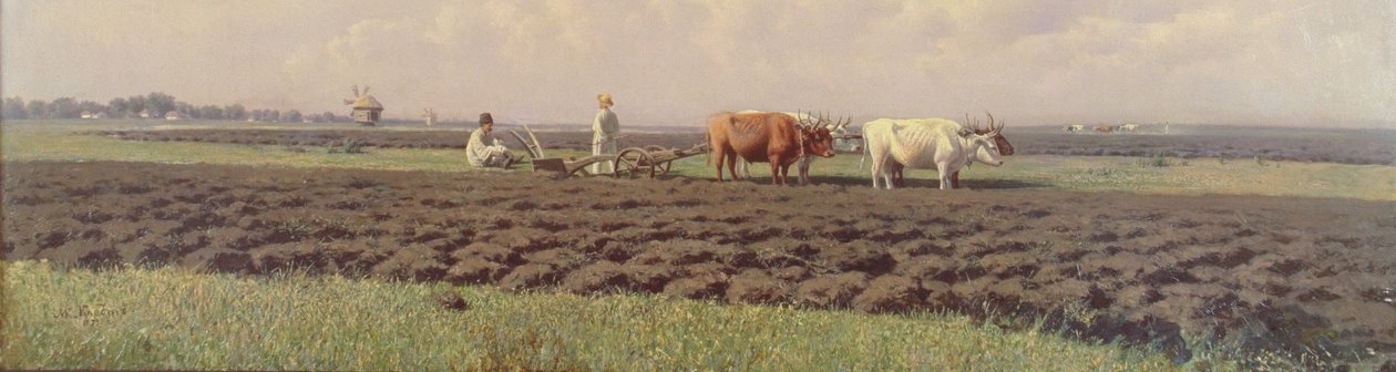 Mikhail Konstantinovitch Clodt von Jurgensburg. Ploughmen in Ukraine (1879). Art Museum of Estonia, Tallinn. Estonia