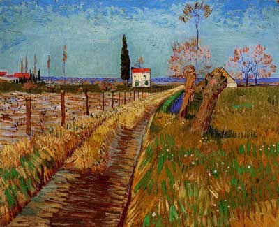 Vincent van Gogh, "Sentiero attraverso i campi con salici", Arles: 1888. Olio su tela,  Collezione privata, Svizzera.