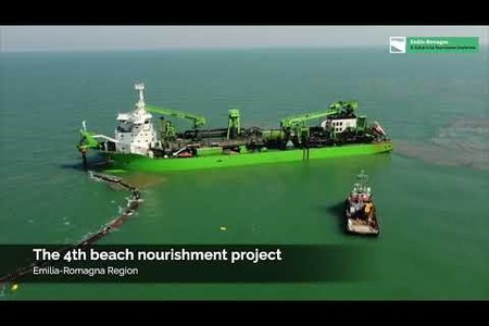 Filmati con il drone dell'area dell'intervento del 4° progetto di ripascimento della costa dell'Emilia-Romagna