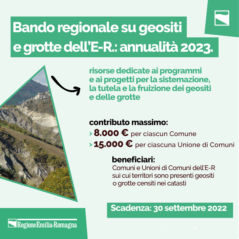 Bando regionale su geositi e grotte dell'Emilia-Romagna: annualità 2023