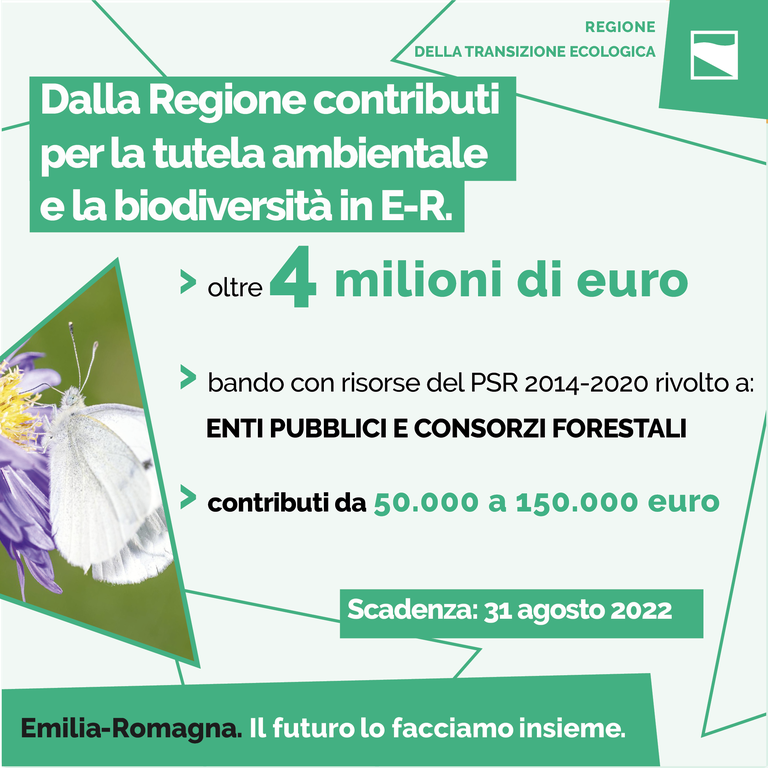 Dalla Regione contributi per rafforzare la tutela ambientale e la biodiversità dell'Emilia-Romagna