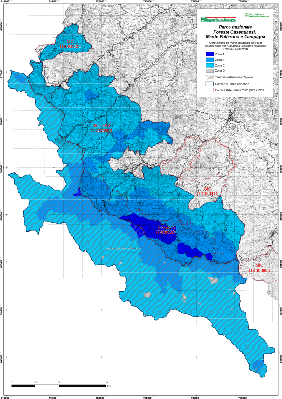 Carta della zonizzazione del Parco