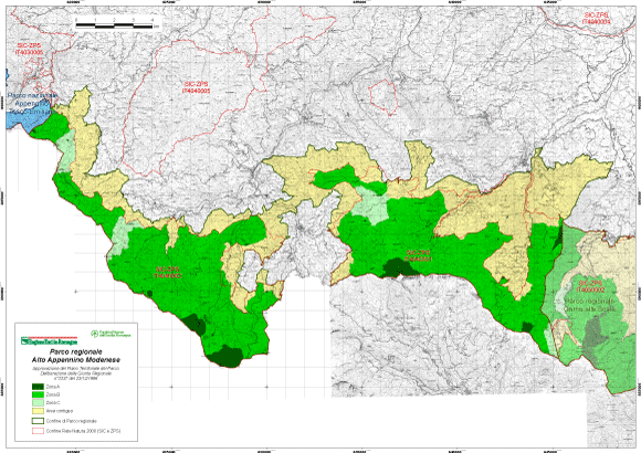 Carta della zonizzazione del Parco