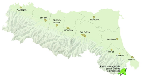 mappa Regione Parchi interregionali