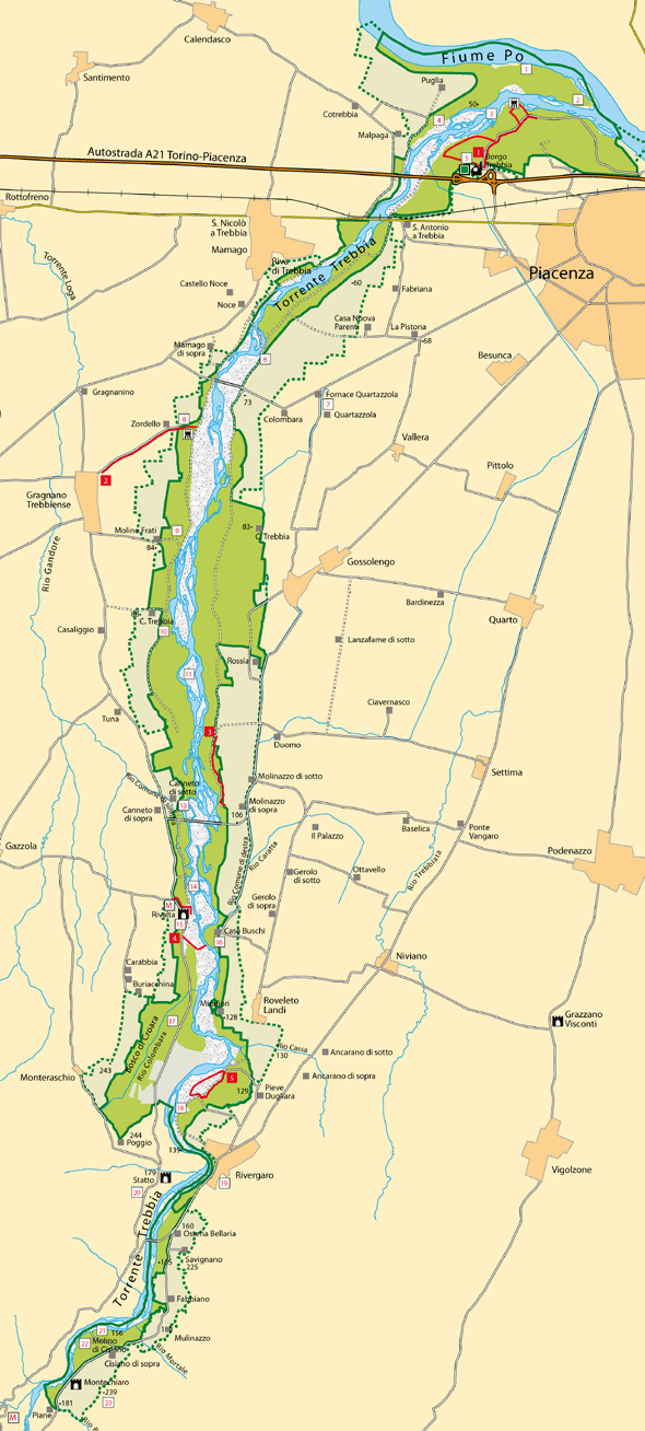 Mappa del Parco regionale Abbazia di Monteveglio
