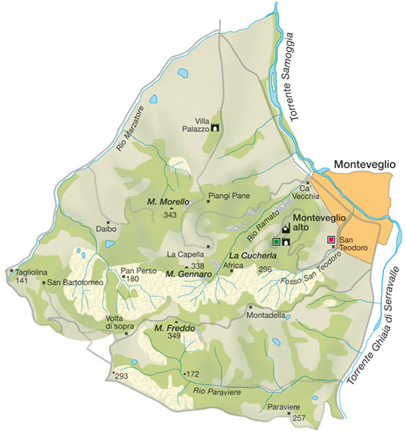 Mappa del Parco regionale Abbazia di Monteveglio