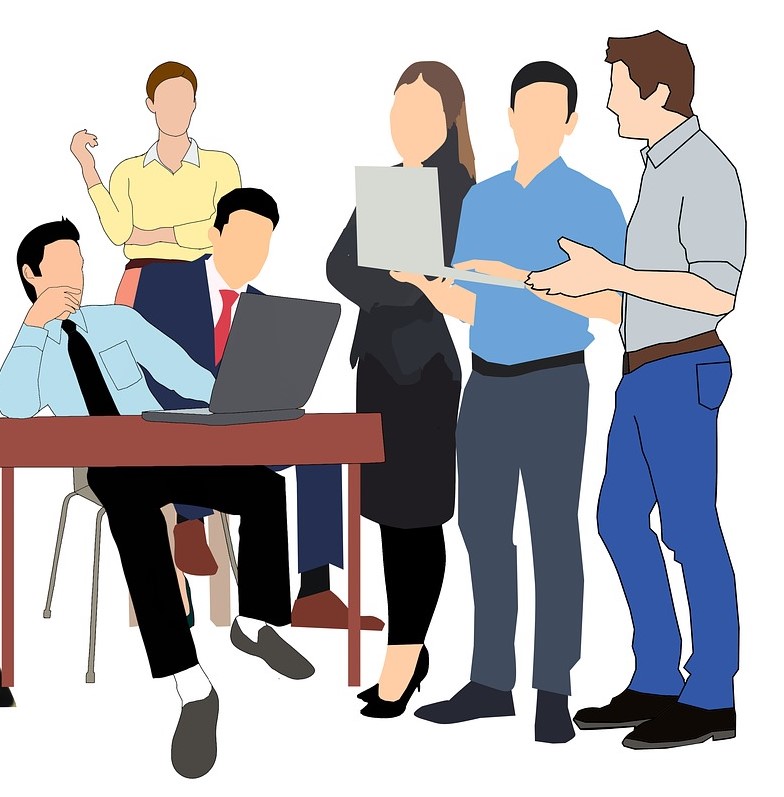 Un gruppo di colleghi stilizzati