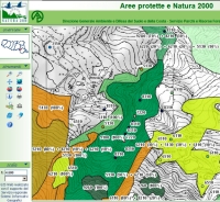 Esempio di cartografia a video prodotta col GisWeb. Archivio Servizio Parchi e Risorse forestali