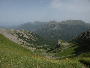 foto: Valle dell'Inferno e sullo sfondo M. Alto e Alpe di Succiso (autore Antonella Lizzani)