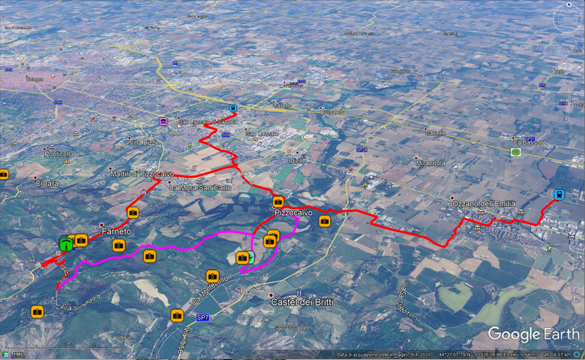 Vista 3D Itinerario su Google Earth