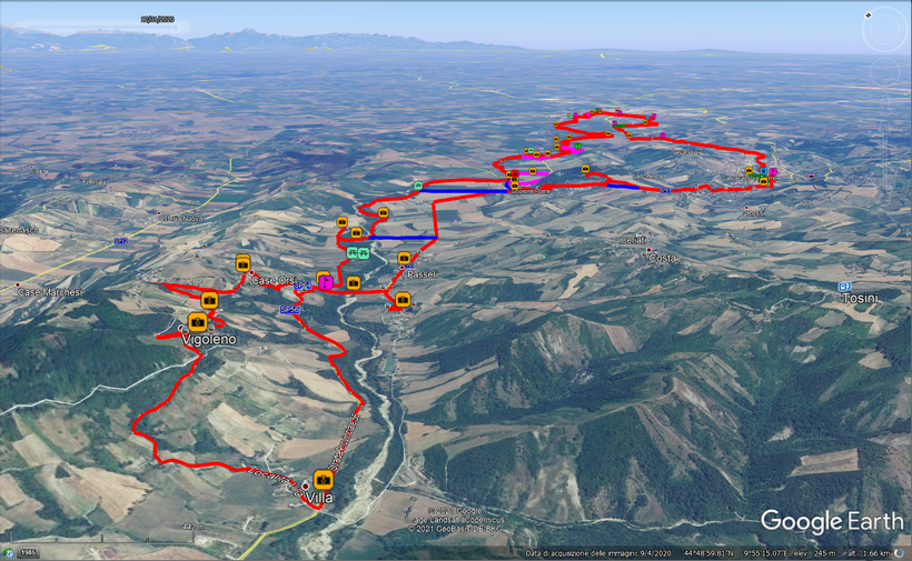 Vista 3D Itinerario su Google Earth