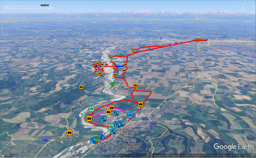 Vista 3D Itinerario su Google Earth