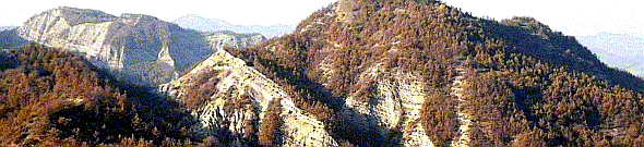 Il paesaggio marnoso-arenaceo del sito IT4080005 presso il Monte Zuccherodante. Foto Stefano Bassi, archivio personale